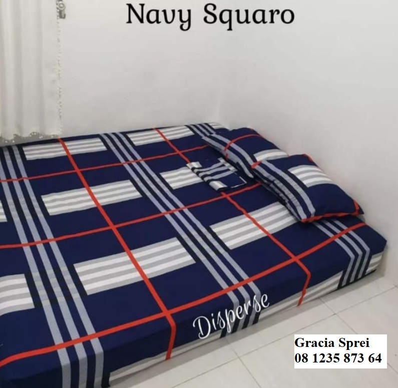 <p>Sprei Disperse Navy Squaro ini sprei bagus buat